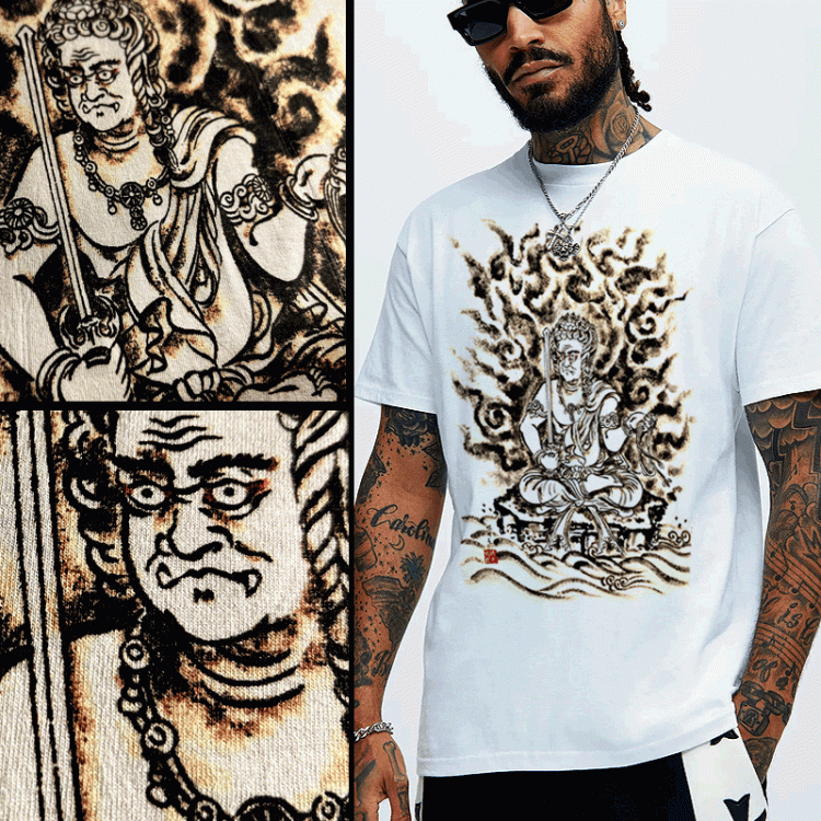 Samurai Shirt Ukiyo-e Oni Demon with sword 