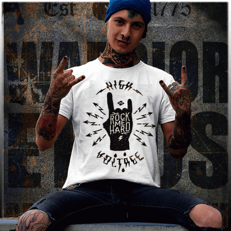 Rocker hands tattoo t-shirt