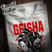 Streetwear t shirt Samurai Geisha and Japanese Oni Mask