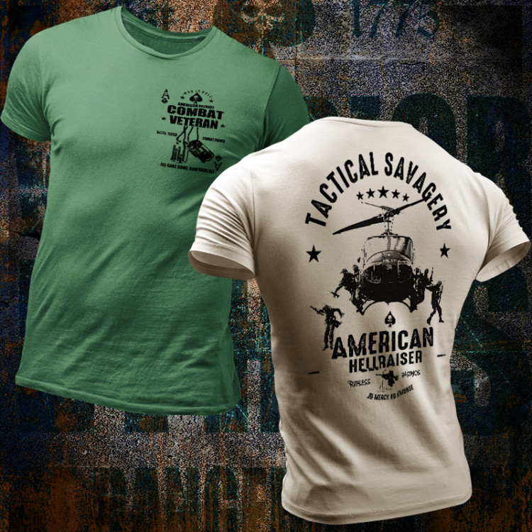 Combat Veteran Helicopter Dismount T-Shirt: Honoring Bravery and Service