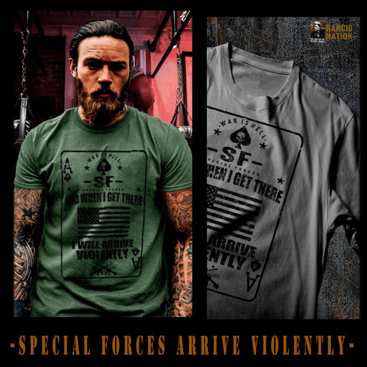 Special Forces arrive violently death card T-Shirt 