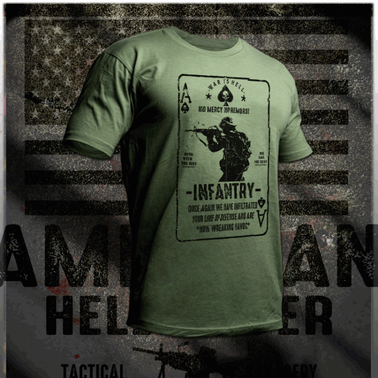 Infantry death card t-shirt 