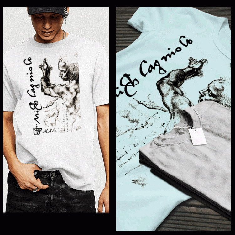 Michelangelo The Libyan Sibyl Drawing and signature T-shirt