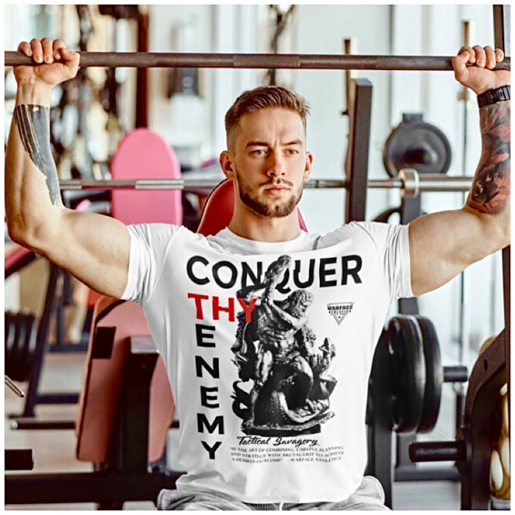 Conquer thy enemy motivational t-shirt
