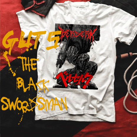 Berserk GUTS T-Shirt: The Black Swordsman anime