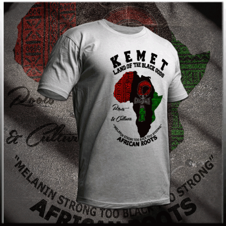 African map and ankh t-shirt