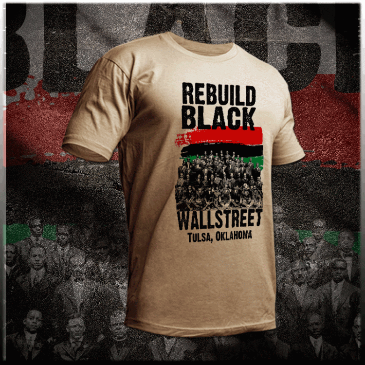 Rebuild black Wall Street Tulsa Ok t-shirt