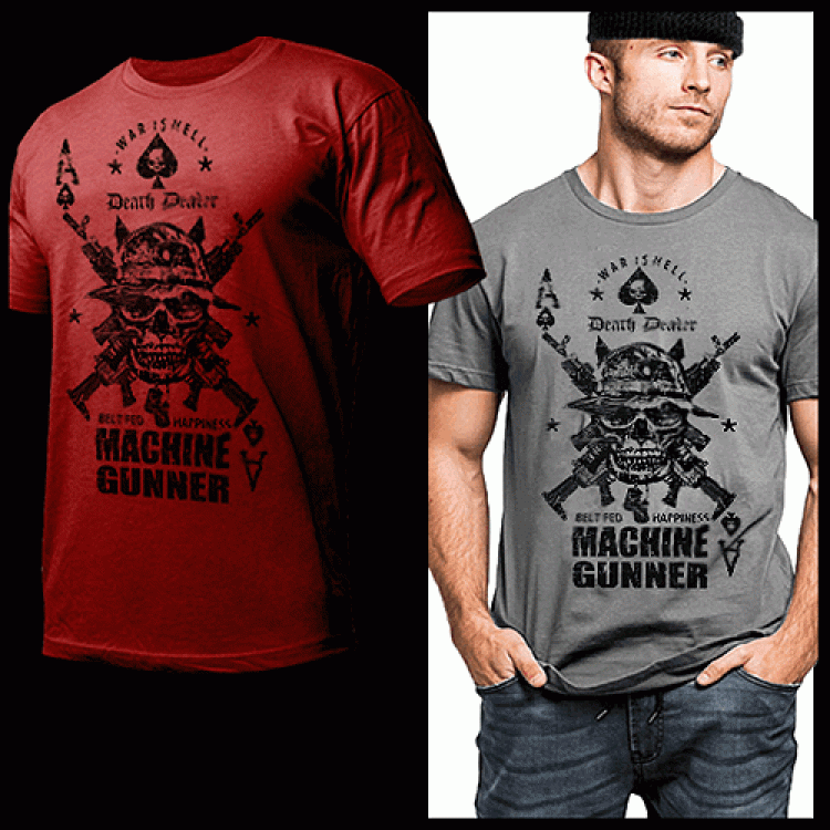 Machine Gunner Combat Veteran T-Shirt
