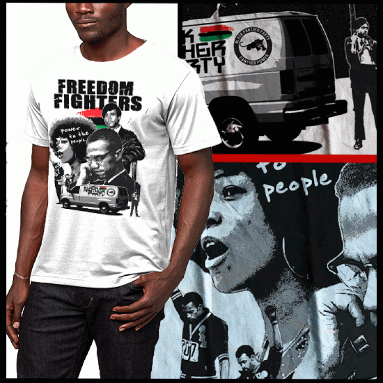 Freedom Fighters Angela Davis Collage t-shirt