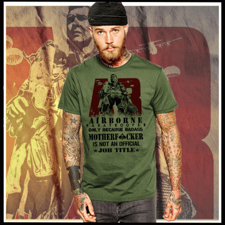 Military Airborne Paratrooper Badass MOFO T-Shirt