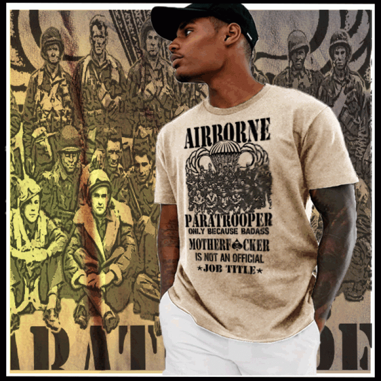US Army Airborne Paratrooper Badass MOFO T-Shirt