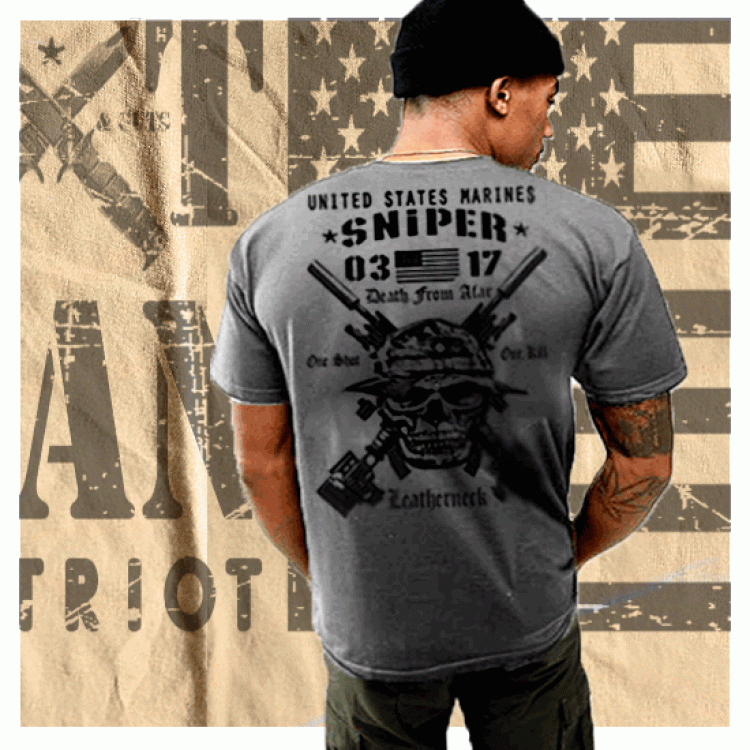 Marine Corps Scout Sniper 0317 Combat Vet T-Shirt