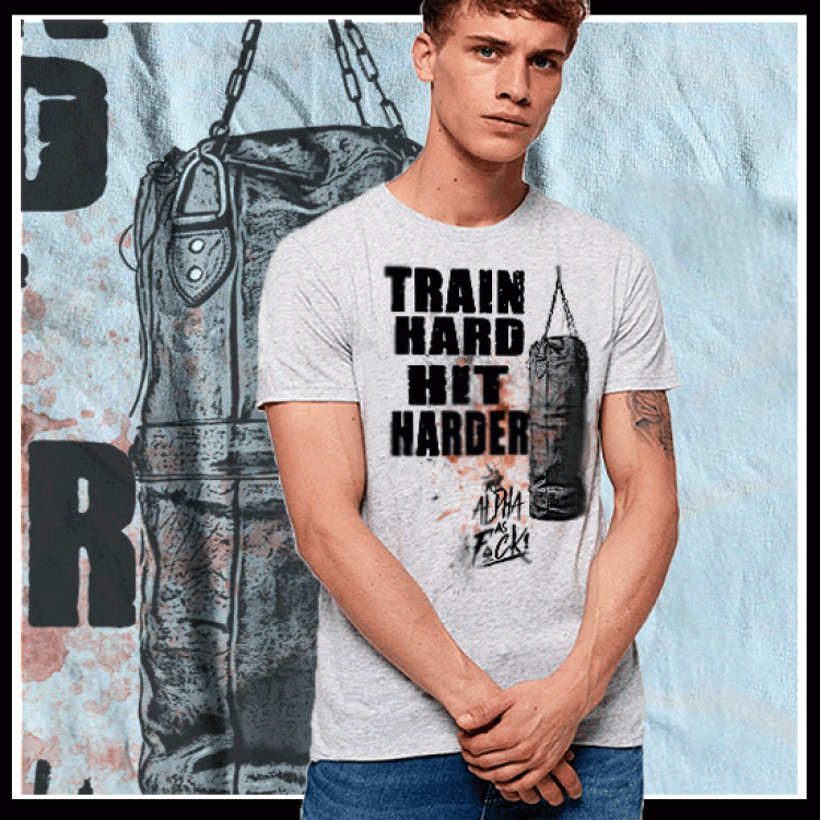 Train Hard Hit Harder Boxing Bag T-Shirt