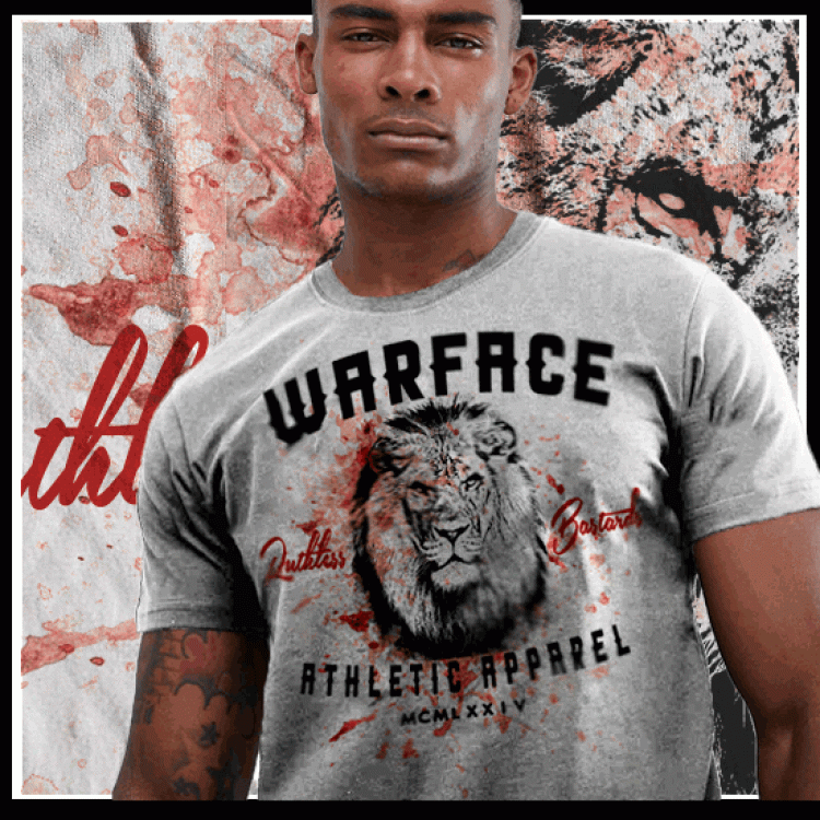 Warface Athletics Lion Head Ruthless Bastard T-Shirt