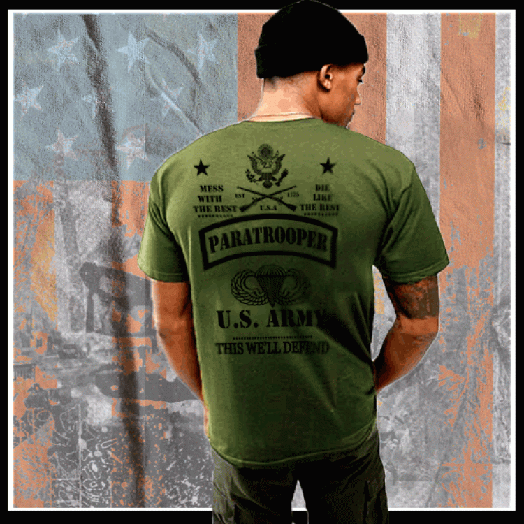 US Army Airborne Paratrooper Combat Veteran T-Shirt