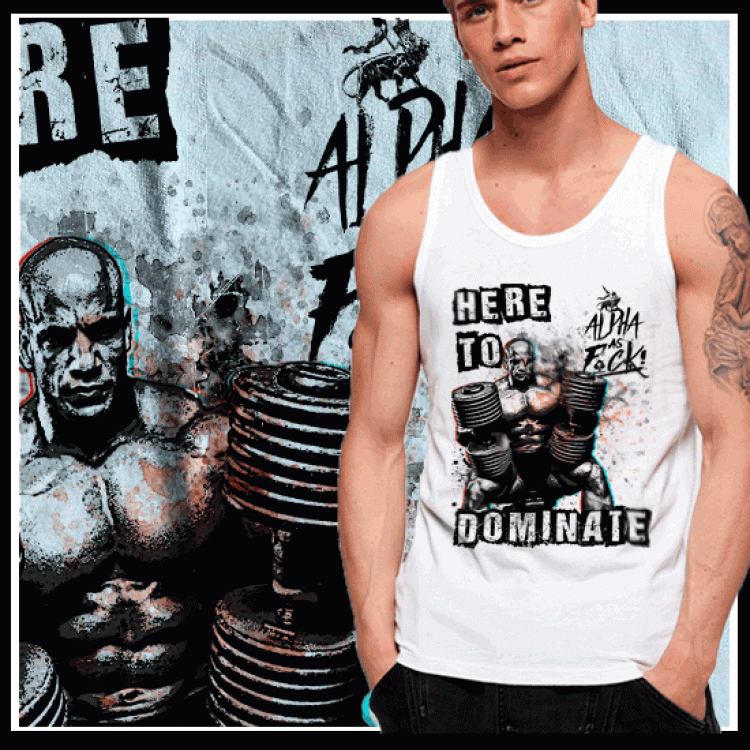 Here To Dominate Bodybuilding Heavyweight Dumbbell T-Shirt