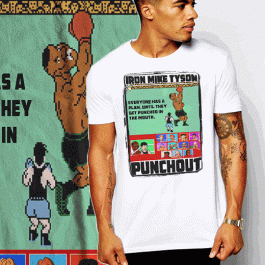 Mike Tyson Punchout t-shirt list of opponents