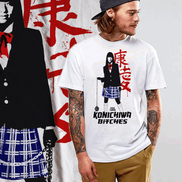 Kill Bill GoGo Yubari Weapon T-Shirt Retro Samurai Movie Tee