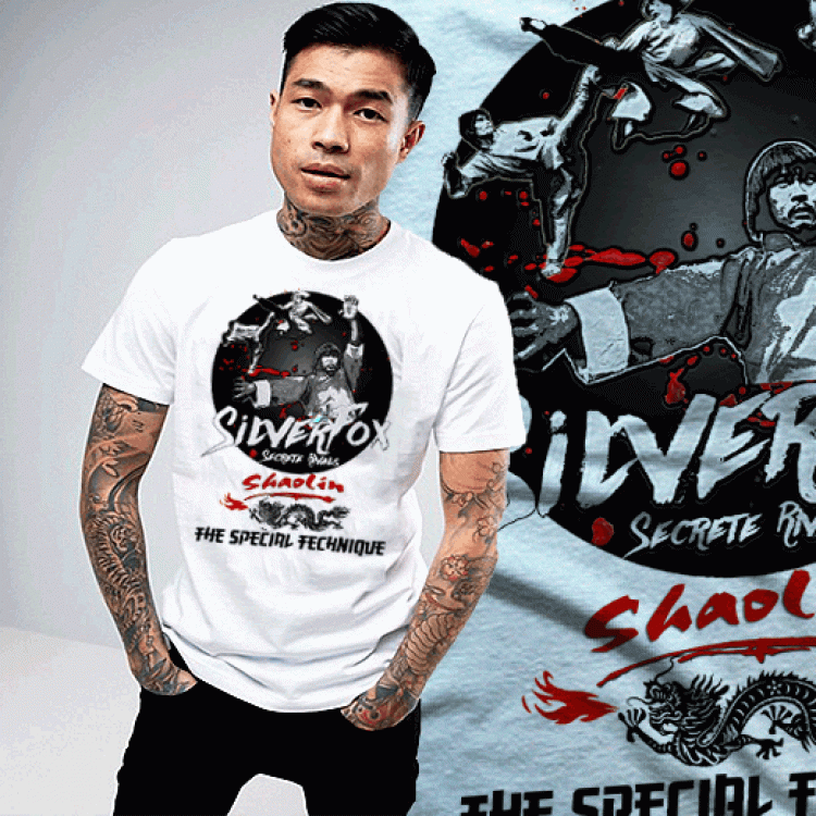 kung fu movie t-shirt Silver Fox Deadly Fist retro Martial Arts tee
