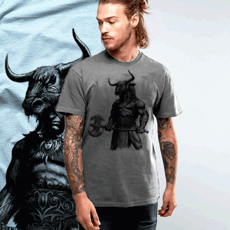 Conan The Barbarian T-Shirt Warrior With Axe And Horn