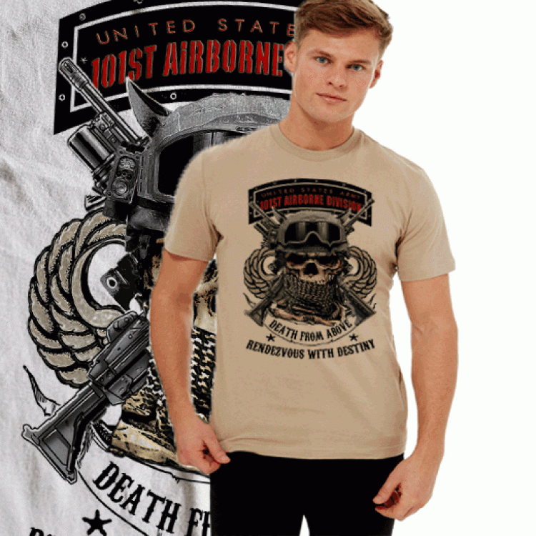 101st Airborne Army Paratrooper Combat Arms T-Shirt