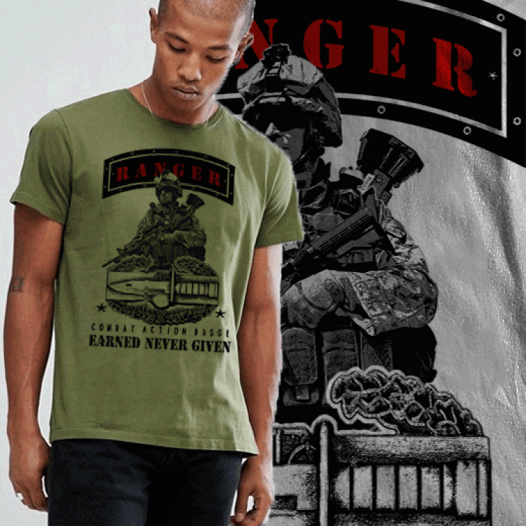 Army Ranger Sua Sponte Combat Action T-Shirt