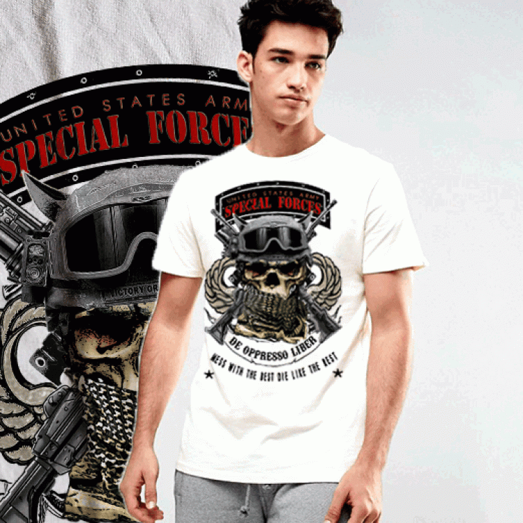 Army Special Forces Skull And Shemagh Combat T-Shirt