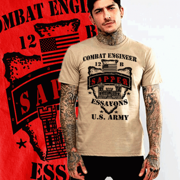 Army Sapper Combat Engineer Military Vet T-Shirt