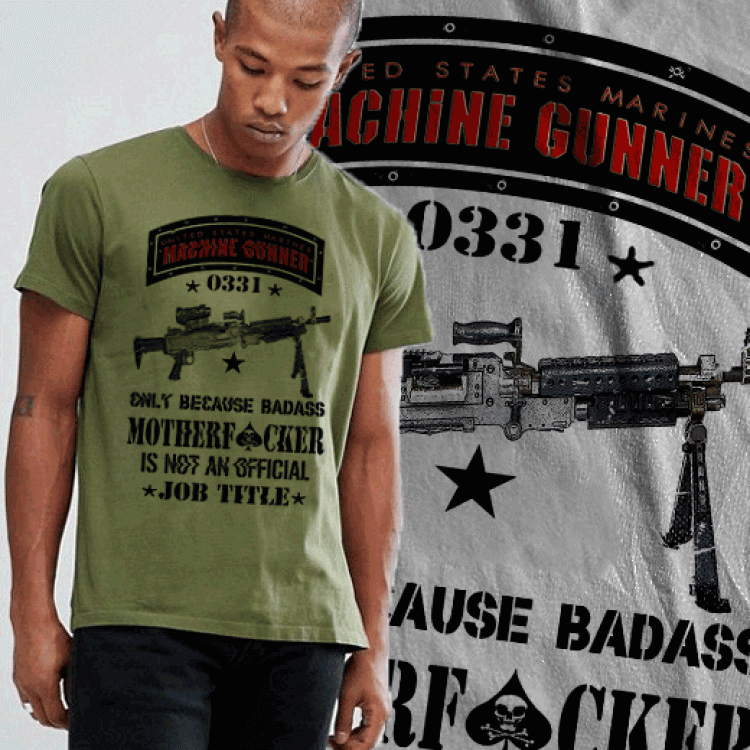USMC 0331 Machine Gunner Marine Infantryman Devil Dog T-Shirt