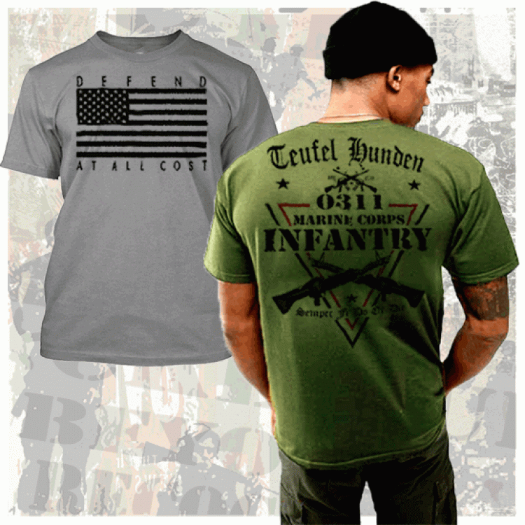 USMC Infantry 0311 US Flag T-Shirt