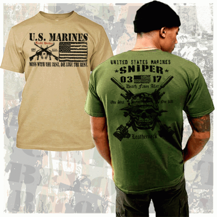USMC Scout Sniper T-Shirt 0317 One Shot One Kill 