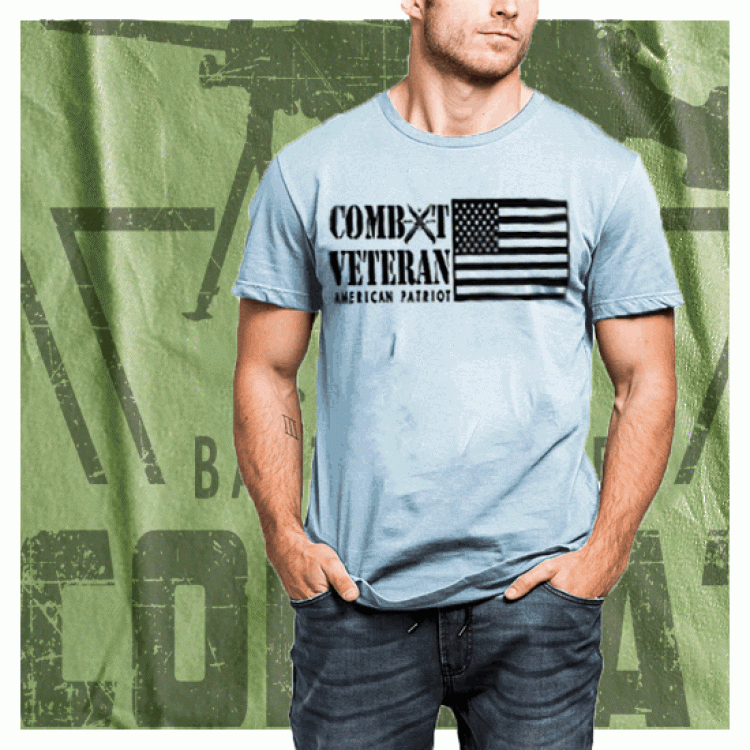 US Military Combat Veteran Machine Gun T-Shirt