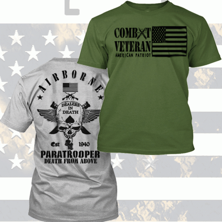 US Army Airborne Combat Veteran T-Shirt