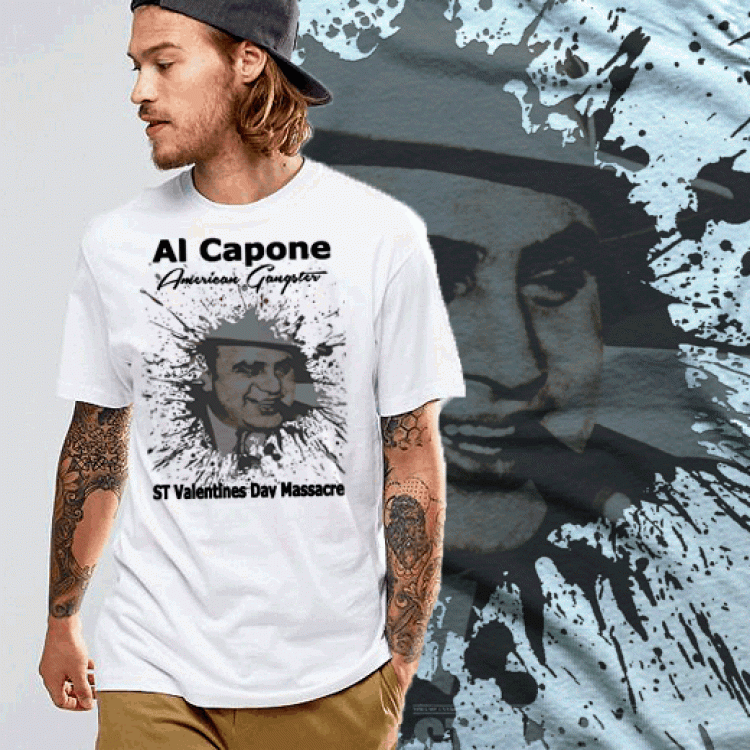 Al Capone Mafia Don Blood Splatter T-Shirt