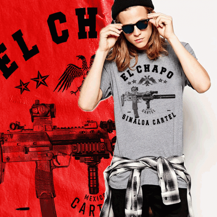El Chapo Guzman Sinaloa Cartel Rifle T-Shirt