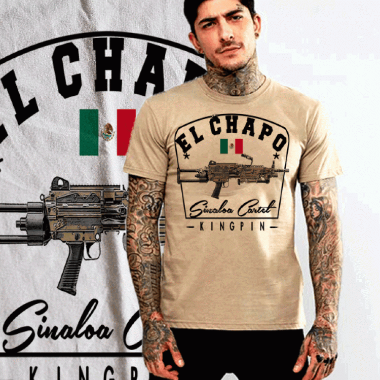 El Chapo Guzman Sinaloa Cartel Heavy Weaponry T-Shirt