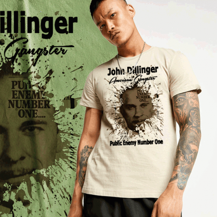 John Dillinger Public Enemy Blood Splatter T-Shirt