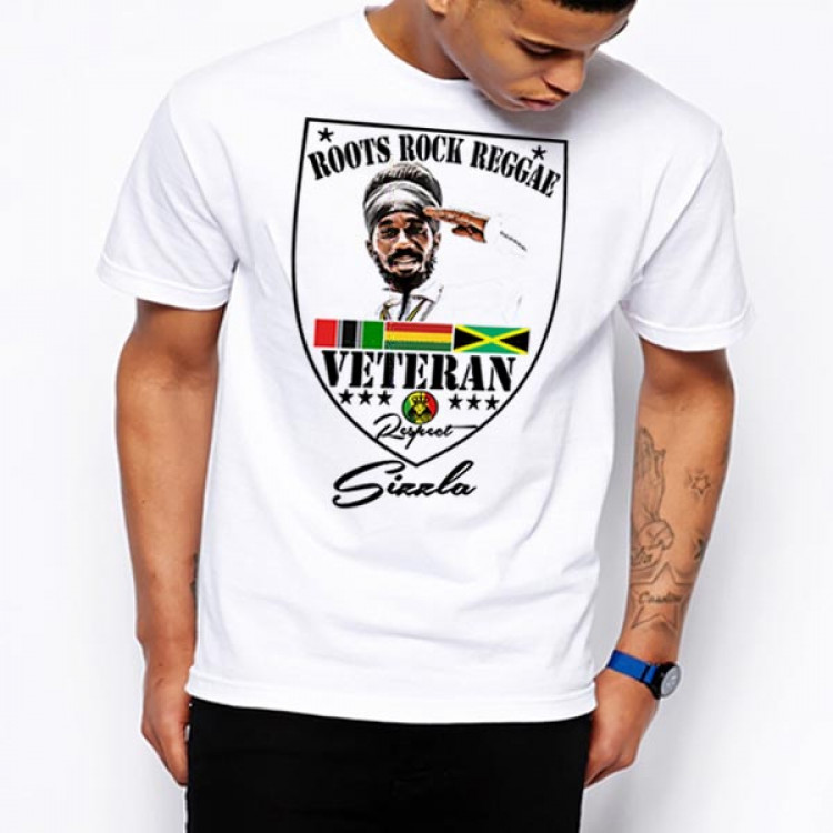 Sizzla salute jah rastafari reggae veteran t-shirt