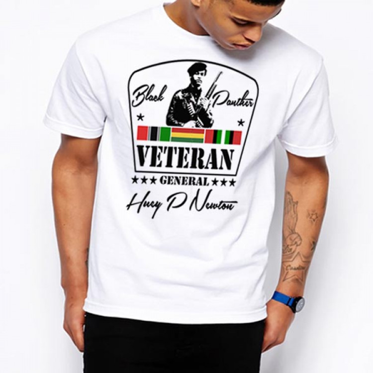 Huey P Newton Black Panther Veteran T-Shirt