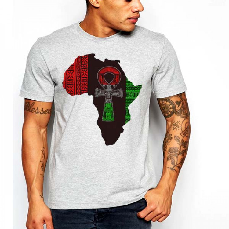 African Map and Ankh Tee 