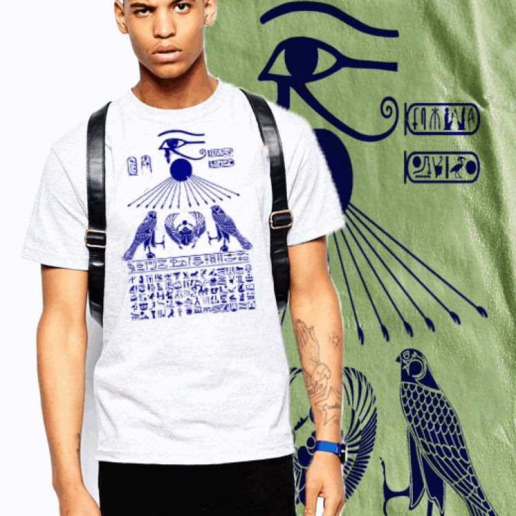 Egyptian Hieroglyphics Eye Of Horus T-Shirt