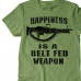 Happiness Is A Belt Fed Weapon T-Shirt US Marines Army Navy Air Force Military Veteran