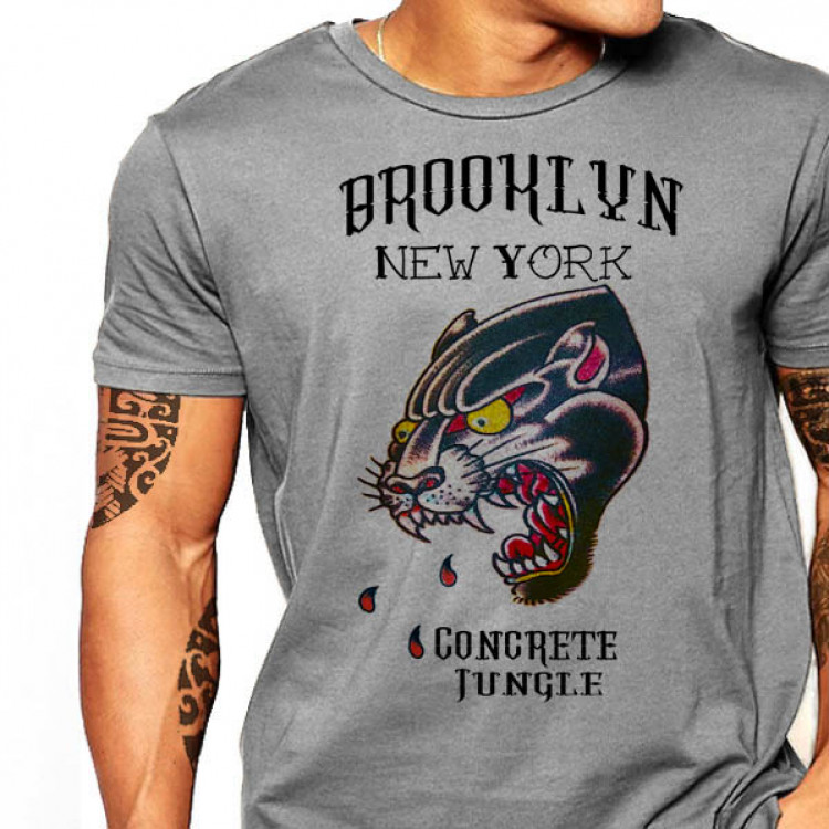 Brooklyn new york city street tiger t-shirt concrete jungle tee
