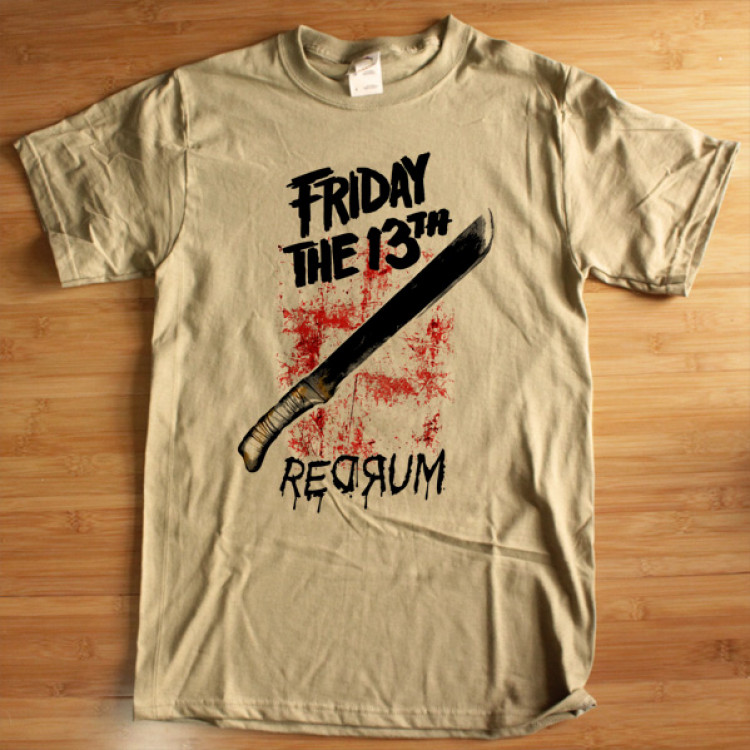 Friday the 13th t-shirt jason machete blood smear REDRUM