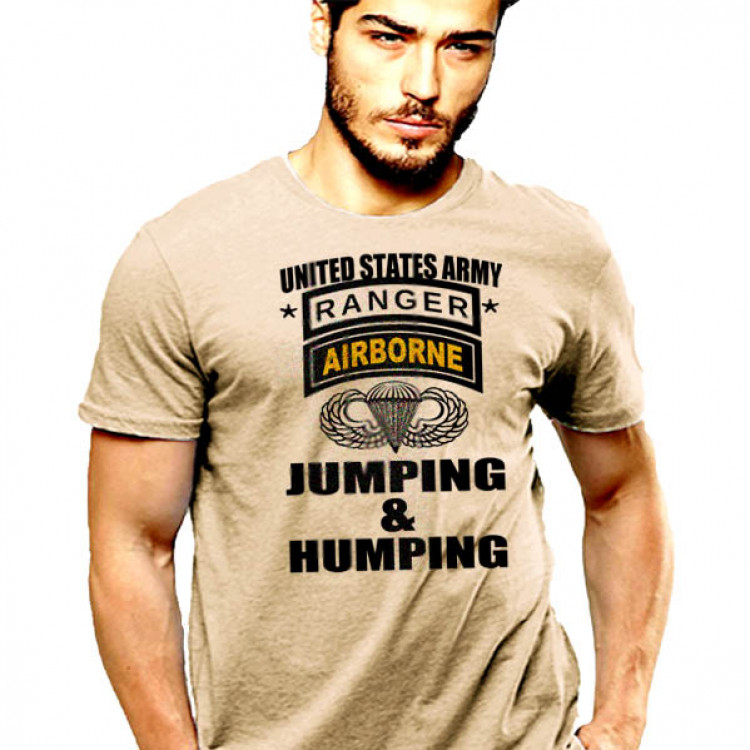 US Army Ranger T-Shirt Jumping And Humping Cotton Tee