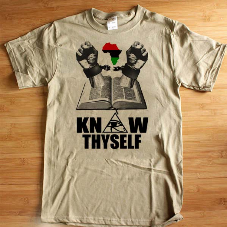Know Thy Self T-Shirt Black Consciousness Kemetic African Pride Tee