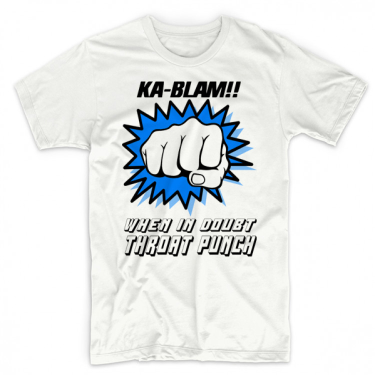 Throat Punch T-Shirt Combat Humor men cotton tee