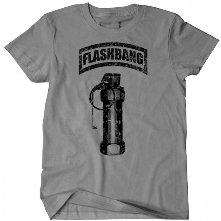 Flashbang T-Shirt USMC Army Navy Seals Military Men-Cotton-Tee