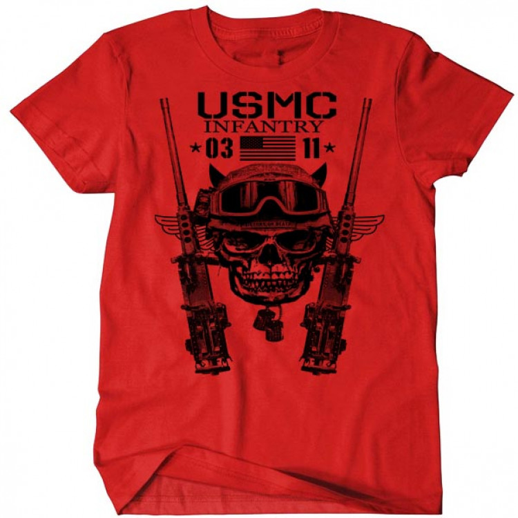 USMC T-Shirt MOS 0311 Infantry Combat Arms Men Cotton Tee US Marines