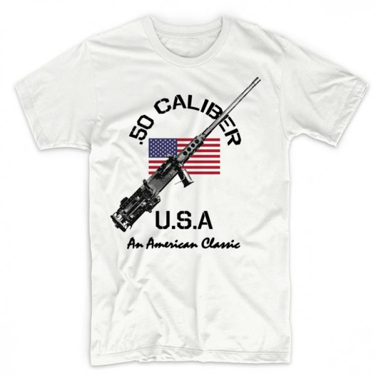 USMC T-Shirt .50 Caliber Gun American Classic Infantry MOS 0311 Men Cotton Tee